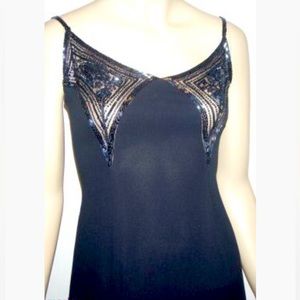 Valentino silk gown beaded Midnight Blue size 6